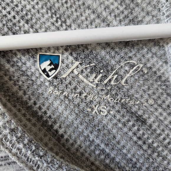 Kuhl Womens Svenna Spacedye Long Sleeve Henley Shirt Heather Grey Knit XS Active - Picture 8 of 11